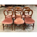 A set of six Victorian balloon-back chairs