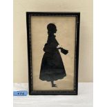An early Victorian silhouette of a young girl. c.1840. 8' x 4½