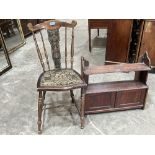 A mahogany mural cupboard and a side chair