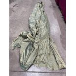 A pair of green silk curtains. Unlined. 120' wide x 144' drop approx. each curtain