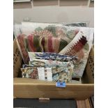 Two Elizabeth Bradley tapestry kits with threads and 13 Ehrman printed tapestry squares
