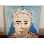 MANNER OF PHILIP SUTTON Portrait of a bespectacled man. Inscribed P. Sutton verso. Oil on canvas 20'