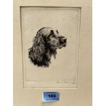 ALICE BARNWELL. BRITISH 1910-1980 Head of a Terrier; head of a spaniel (2). Etchings with
