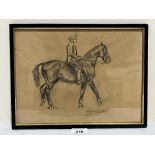 MANNER OF SIR ALFRED MUNNINGS. BRITISH 1878-1959 Study of a horse and rider. Bears a signature.