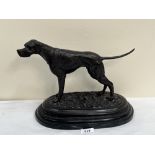 AFTER PIERRE JULES MENE. FRENCH 1810-1879 A bronze animalier sculpture of a hound. Signed. 10'