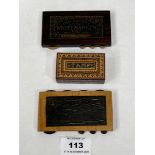 Two Victorian treen whist markers, 'The Camden' Goodall & Son, London; together with a Tunbridge