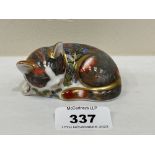 A Royal Crown Derby Catnip Kitten paperweight. 3' long