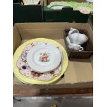 Two Shelley landscape plates; an early 19th century Spode plate; a child's tea set and three child's