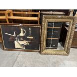 A gilt composition picture frame, aperture 18¾' x 27'; together with a still life oil