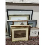 A collection of framed pictures