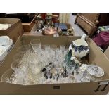 A box of glassware etc.