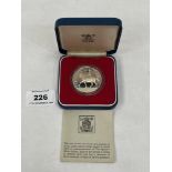 A boxed Royal Mint 1977. Royal Silver Jubilee silver proof crown. 28.276g