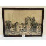 EDITH BLOOR. BRITISH 19TH CENTURY Ludlow Castle. Signed, dated 1893 and inscribed. Pencil drawing