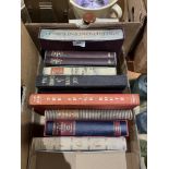 A box of Folio Society books