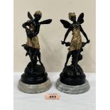 Two bronze and gilded figures of fairies after Auguste Moreau 1834-1917. 8½' high