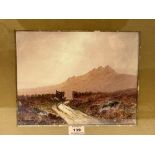 CHARLES. E HANNAFORD. BRITISH 1863-1955 Dartmoor, Leather Tor. Signed. Watercolour. 8½' x 11'