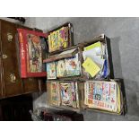 A collection of vintage comics; children's books; ephemera and a train set