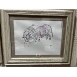 MANNER OF SIR JOHN KYFFIN WILLIAMS Ram. Bears initials KW. Pencil and wash 11' x 15'