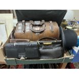 A collection of leather bags, to include a Gladstone bag, leather shoulder bag, writing case and a