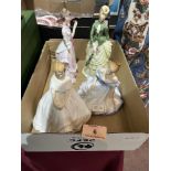 Two Royal Doulton figures and two Royal Worcester figures (4)