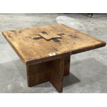 A pine occasional table on cruciform base