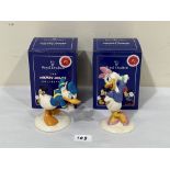 Royal Doulton Mickey Mouse Collection, 70 years. Two figures, Donald Duck and Daisy Duck . Boxed