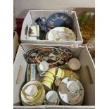 Two boxes of ceramics