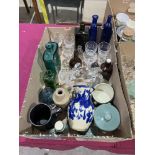 Three boxes of ceramics and glassware