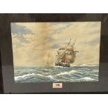 G. LINGWOOD. BRITISH 20TH CENTURY A seascape with ship in full sail. Signed and dated Dec. '05.