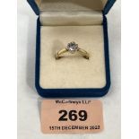 An 18ct solitaire diamond ring, the stone 0.8ct approx. 3.6g gross. Size O