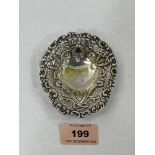 A Victorian silver pierced dish. Birmingham 1894. 3' wide