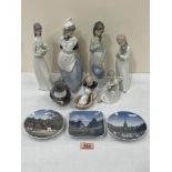 Five items of Royal Copenhagen porcelain and figure Nao figures