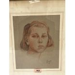 STANLEY CLARE GRAYSON. BRITISH 1890-1967 Portrait of Wendy Yates. Signed, dated 1935. Inscribed
