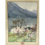 GWEN DORRIEN SMITH. BRITISH 1886-1969 Varenna. Signed, dated 1921 and inscribed. Watercolour 13¼'