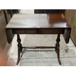 A Strongbow Furniture reproduction mahogany sofa table. 33' wide