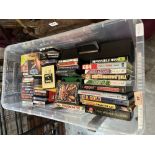 A box of Commodore 64 games