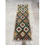 A Maimana Kilim carpet runner. 1.94m x 0.62m