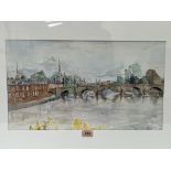 A.J. FLIERMAN. BRITISH 20TH CENTURY The Bridge over the River Severn at Bewdley. Signed and dated '