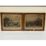 THOMAS FAIRLAND AFTER F.C.TURNER A set of six hunting prints 'Bachelor's Hall. Maple framed. 18' x