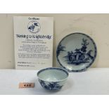 Nanking Cargo. A blue and white pagoda teabowl and saucer. 18th century. Christies The Nanking Cargo