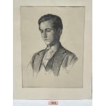 THEODOR KERN. AUSTRIAN 1900-1969 Portrait of a young man. Signed and dated 1933. Pencil drawing