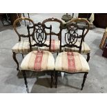 A pair of Victorian balloon-back salon chairs, another and a pair of Edward VII side chairs (5)