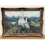 P. BUTTERFIELD. BRITISH 20TH CENTURY A Bavarian castle in a landscape. signed and dated 1976. Oil on