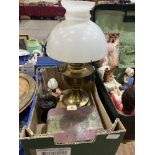 A brass oillamp, Burmos touring stove etc.