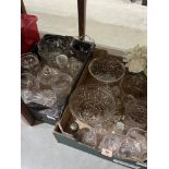 Three boxes of glassware