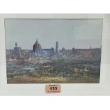 AZAD NANAKELI. KURDISH Bn. 1951 A view of Florence with the Dumom. Signed and dated '99. Watercolour