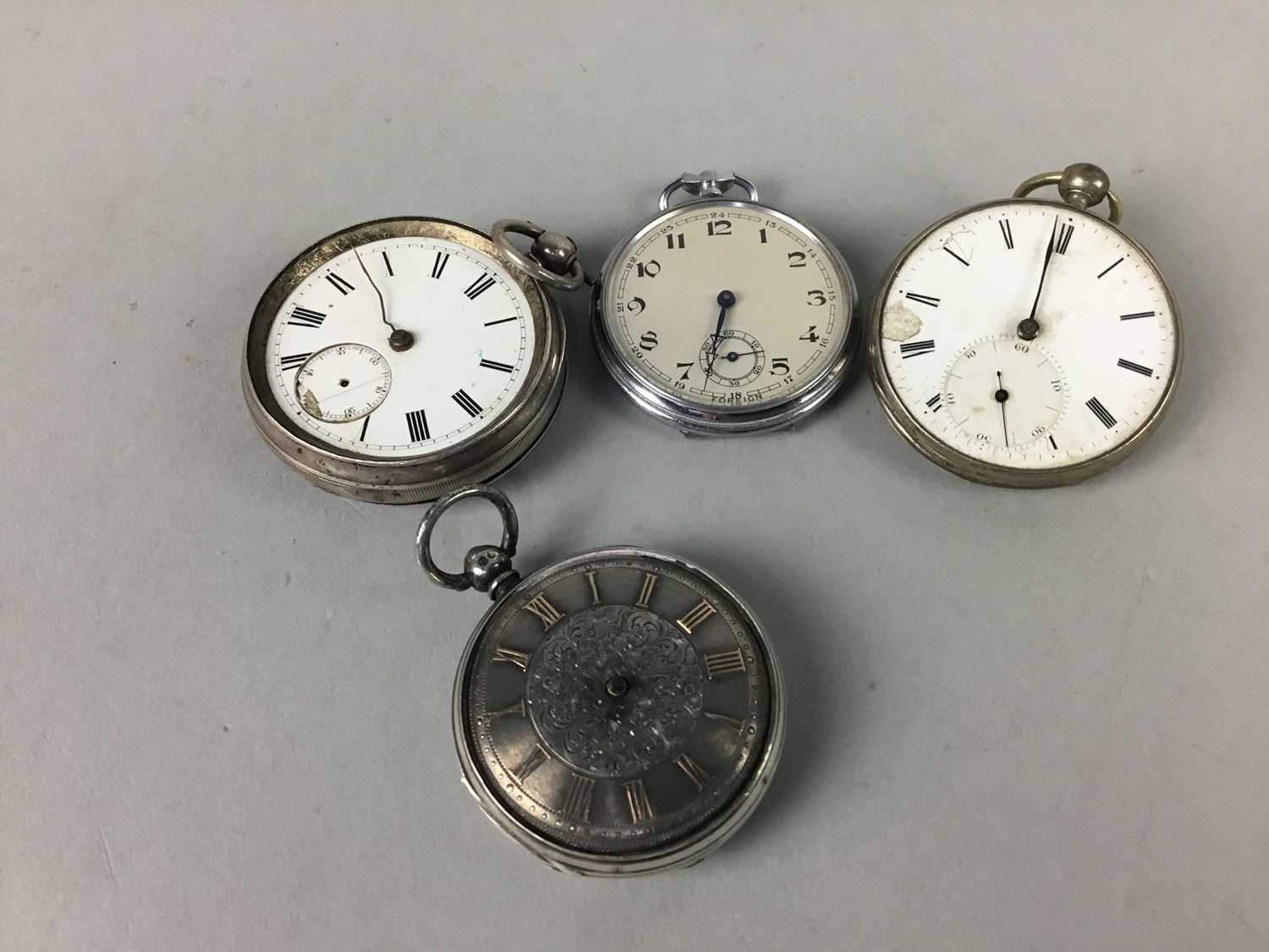A LOT OF FOUR POCKET WATCHES