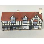 W.H GOSS MODEL OF SHAKESPEARE'S HOUSE AND A CLARICE CLIFF HARVEST PRESERVE POT