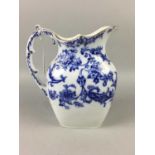 A LATE 19TH CENTURY CAULDON BLUE AND WHITE TOILET SET