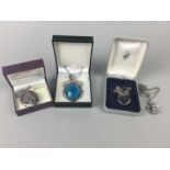 A LOT OF TWO SILVER LOCKETS WITH CHAINS AND OTHERS